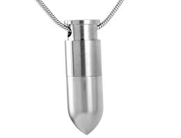 IJD9159 Men Keepsake Stainless Steel Blank Engravable Bullet Cremation Pendant Necklace Ashs Holder Memorial Urn Jewellery6768353