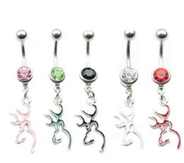 D0067 5 Colors Button Piercing Rings JfJ0205 10Pcs Lot Fashion Charm Cz Stone Navel Belly Dangle Piercing Jewelry Unbei5700793