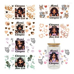 Window Stickers Little Girl UV DTF Transfer Happy Juice Printed Sticker For The 16oz Libbey Glasses Wraps Bottles D15730
