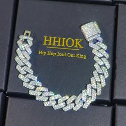 Link Bracelets Drop High Quality 14mm Cuban Bracelet Men Bling Iced Out CZ Bangle Chains Cubic Zircon Hip Hop Rock Jewelry