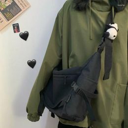Shoulder Bags Shopping Bag Harajuku Dark Fan Tooling Canvas Female Korean Wild Pure Colour Student Ins Japanese One-shoulder Messenger