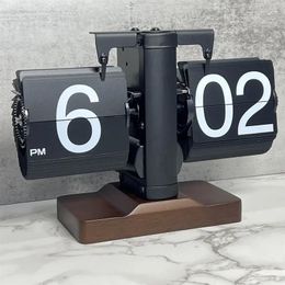 Table Clocks Clock Automatic Mechanical Page Retro Down Creative Desktop Flip European