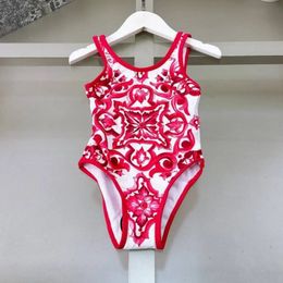 High end childrens swimsuit factory wholesale 2024 summer girls one-piece swimsuit childrens suspender bikini swim wear 240511