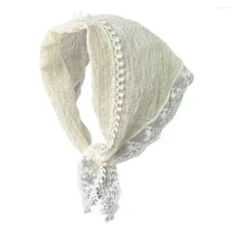 Hair Accessories Women Scarf Soft Fabric Hairband Elegant Lace Patterned Summer For Style With Retro Ribbon Solid Color