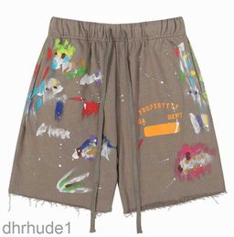 2024 Mens Womens Casual Sports Shorts Depts Designer Colorful Ink-jet Hand-painted French Classic Printed Mesh Drawstring Street LYZM