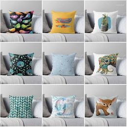 Pillow Ins Style Car Printing Linen Cover Household Supplies Bedside And Sofa Soft 45x45cm