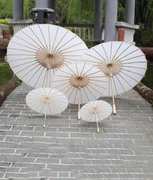 Bridal Wedding Parasols White Paper Umbrella Chinese Mini Ccraft 4 Diameter 20 30 40 60cm Umbrellas Whole3983399