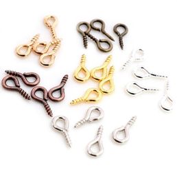 1000pcsLot Small Tiny Mini Eye Pins Eyepins Hooks Eyelets Screw Threaded Clasps Hooks DIY Jewellery Making Accessories1929997