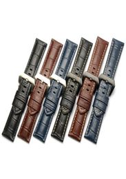 22mm 24mm 26mm Genuine Leather Waterproof Straps Watchband Leather straps for Panerai Watch PAM111 Man Watchband Thick Tools2184765