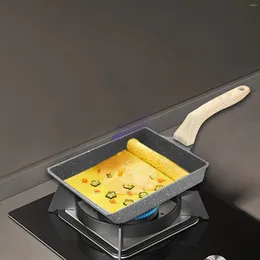 Pans Tamagoyaki Pan Pancake Baking Portable With Handle Frying Japanese Omelette For Camping Household Party Gas