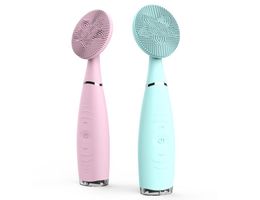 Portable New Facial Cleansing Brushes Face silicone Brush Face Cleaner Device Spa Skin Care Massage Beauty Machine charging pink b4083618