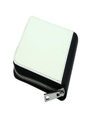 15pcs Short Wallet Women PU 2Foldable Square Sublimation Blank DIY heat transfer Zipper Short Card Holder4920407