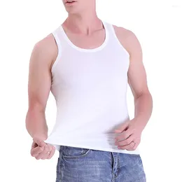 Men's Tank Tops Mens T Shirt Fitness Gray Gym L-3XL Muscle Sleeveless Slim Fit Solid Color Undershirt Vest Comfy Fashion