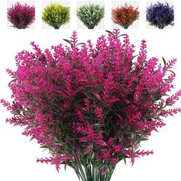 Decorative Flowers Artificial Lavender Plant Plastic For Wedding Home Garden Decoration Bridal Bouquet Pography Props Household