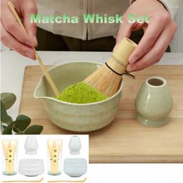 Teaware Sets 4pcs Perfect Matcha Kit Ceramic Japanese Set Reusable Tea Ceremony Tools Accessories