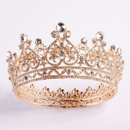 Luxury Gold Crystals Wedding Crowns Silver Rhinestone Princess Prom Party Queen Bridal Tiara Quinceanera Crown Hair Accessories Cheap 264E