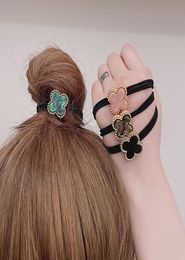 Korean Dongdaemun Retro Elegant Black Headband Simple Metal FourLeaf Clover Hair Ring Female Hair Band Hair Accessories2432521