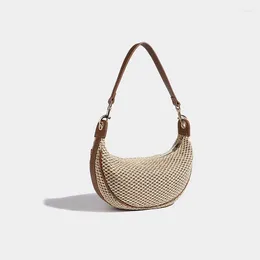 Hobo Casual Women's Bag 2024 Summer Style Straw High Fashion Retro Niche Single Shoulder Diagonal Dumpling