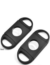 Cigar Cutter Pocket Plastic Stainless Steel Double Blades Scissors Knife Tobacco Cigars Tool ABS Black Cigar Accessories 1200pcs I7766234