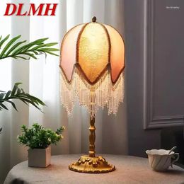 Table Lamps DLMH French Tassels Lamp American Retro Living Room Bedroom Villa European Pastoral Creative Desk Light