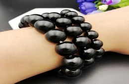 Link Chain Brace For Men Imitation Obsidian Buddha Bead Bracelet Large 14mm Men039s Atmospheric Fashion5087498