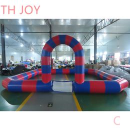 wholesale 8mLx8mWx1.5mH (26x26x5ft) free air ship to door, outdoor activities Didi Car Inflatable Go Kart Race Track Bumper Car Debby Horse arena