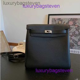 Luxury Top Level Original Hremms Kelyys Handbags Women Backpack 2024 New Womens Bag Layer Lychee Pattern Cowhide Purpose Have Real Logo