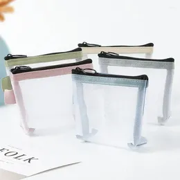 Storage Bags Transparent Mesh Lipstick Bag Colourful Portable Mini Coin Purse ID Holder Makeup Case Organiser Pouch