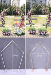 Pentagon Arch Frame Metal Square Wedding Arch Base Pole Stand Display Set Prom Garden Flowers Decoration Party decoration Suppli5079470