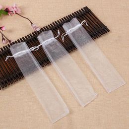 Gift Wrap 10pcs Folding Hand Fan Pouch Drawstring Organza Bags Pocket Bag For Outdoor Wedding Party Favour