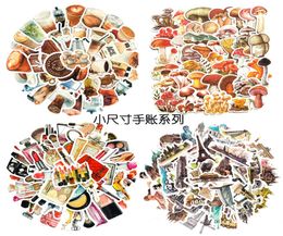 5Set200Pcs Coffee Mushroom Baking Packaging Stickers Luggage Notebook Cosmetics Lipstick Stickers4751255