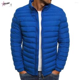 Men's Jackets PULABO Y2k Men 's Parka Autumn Winter Coat Solid Stand Collar Zipper Closure Pockets Casual Puffer Warm Jacket Streetwear