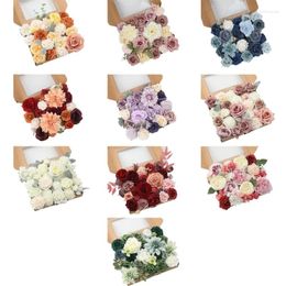 Decorative Flowers Artificial Bulk Fake Flower Rose Silk For DIY Wedding Dropship