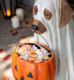 Party Decoration Halloween Decoration Dog Elf Candy Bowl Resin Crafts For Christmas Decoration Props Thanksgiving Party DIY Decor 7359672