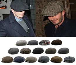 BeanieSkull Caps Peaky Blinders Hat Sboy Flat Cap Classic Herringbone Tweed 100 Wool Baker Boy Gatsby Vintage 8 Panel Hat162736952708694