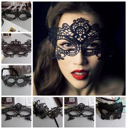 Mascaras Halloween Props Sexy Lace Party Masquerade Masks Venetian Costume Multi Patterns Black Lace Sexy Masquerade Masks4335517