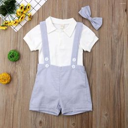 Clothing Sets Infant Baby Boy Summer Short Sleeve Button Shirt Shorts Set 2 Piece Outfits Romper Jumpsuit Overalls Clothes