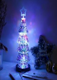 Christmas 3D Effect Fireworks LED Light Christmas Tree Desk Table USB Lamp Showcase Decoration for Home Tree3527740