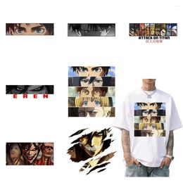 Window Stickers Attack On Titan Pattern Iron-On Transfer Clothing Diy Patches For Decals Washable T-Shirts Appliques