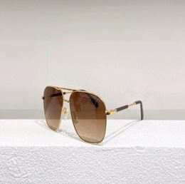 Pilot Square Sunglasses GoldBrown Shaded Mens Glasses Shades 1206 Sonnenbrille Wrap Occhiali da sole UV Eyewear with Box7404458