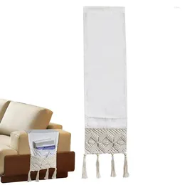 Storage Boxes Arm Chair Organiser Hand-Woven Macrame Hang Remote Control Holder Sofa Armrest For Tv