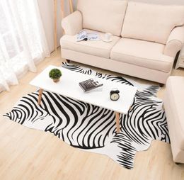 Carpets Faux Zebra Cow Panda Print Rug Cute For Living Room Soft Black And White Animal Carpet Child's