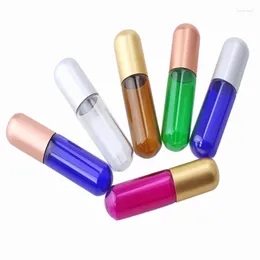 Storage Bottles 100pcs Empty 5ML Glass Oil Round Bottom Roller Bottle Essential Roll On Ball