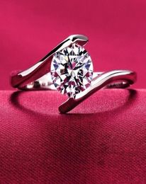 High quality 2020 new desigin luxury Women girls Sterling silver S925 CZ diamond wedding engagement rings Anillo large stone love 9428040