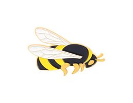 Yellow Bee Brooches 25pcs lot Cartoon Gold Plated Animal Brooch for Girls Enamel Pins Badge6288595