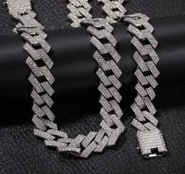Iced Out Miami Cuban Link Chain Mens Rose Gold Chains Thick Necklace Bracelet Fashion Hip Hop Jewelry3537054