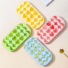 Baking Moulds With Lid Heart-shaped Silicone Mold Recyclable Non-stick 3D Ice Making Box DIY Stars Shaped Cube Trays Household