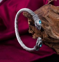 Teamer Bangle Blue Crystal Indian Vintage Bangle Bracelet Men Women Nail Viking Bangles Punk Jewellery Best Amulet Gift5124719