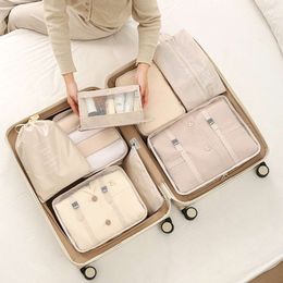 Travel Seven Piece Set Digital Toiletries and Cosmetics Packaging Storage Clothing Shoes Luggage Travel Bag