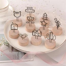 Frames Note Holder Creative Durable Simple Lovely Paper Clamp Card Holders Romantic Fun Stable Placement Vintage Picture Stand Wooden